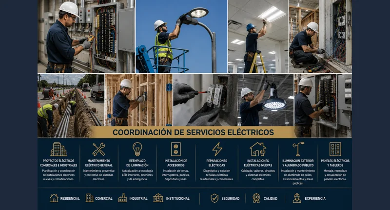 Electrical service coordination for residential, commercial and government facilities